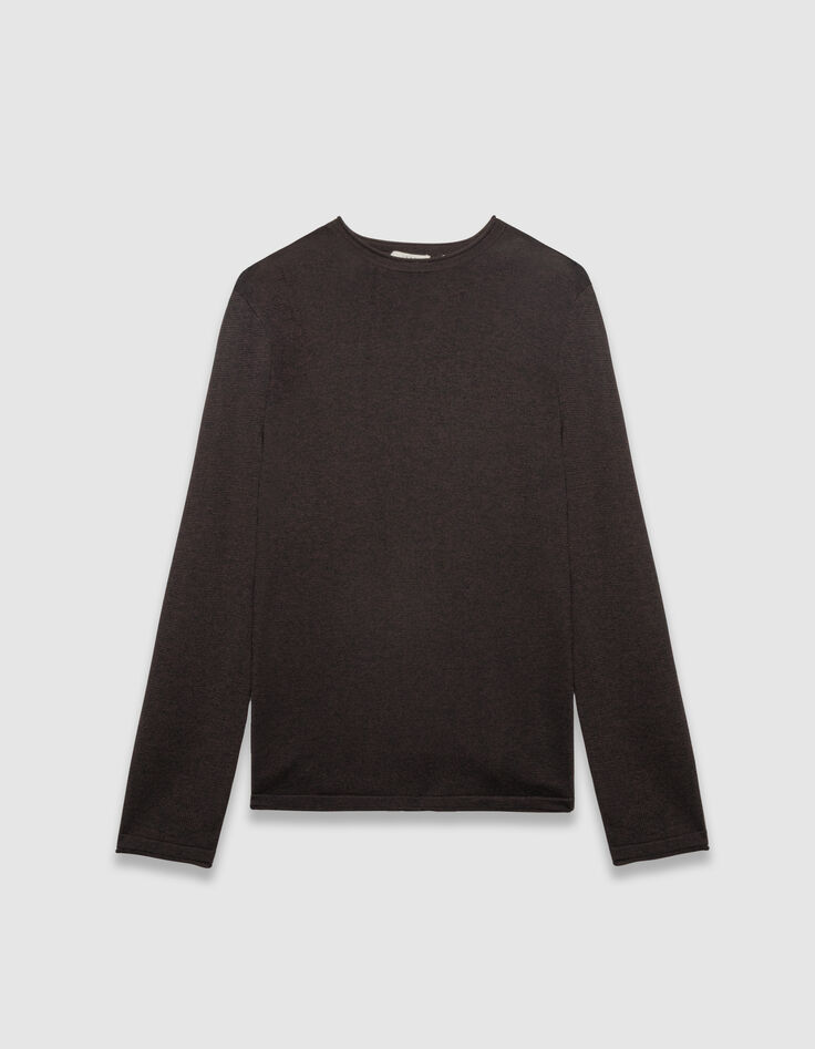 Pflaumenbraunes Herrenpulli aus Twiststrick-6
