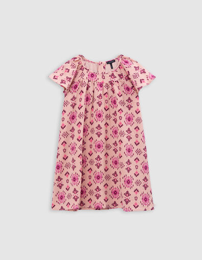 Rosa Mädchenkleid mit Maxi-Ethnoprint - IKKS