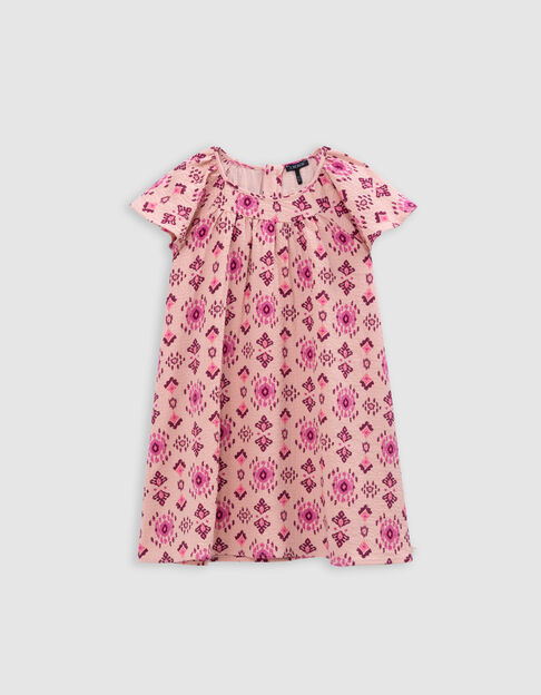 Roze jurk maxi etnische print meisjes - IKKS