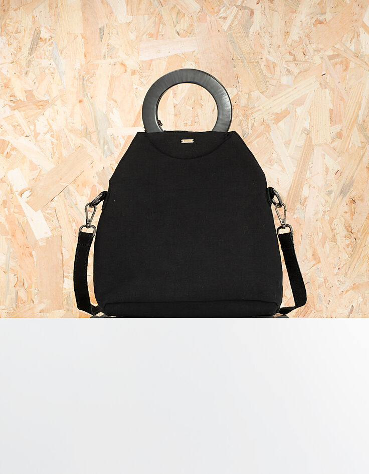 Sac bandoulière noir relief à fils dorés I.Code-2