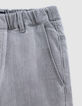 Boy's grey cut-off knee JOGGER jeans-3