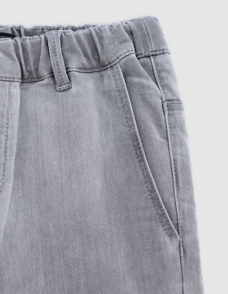 Boy's grey cut-off knee JOGGER jeans-3