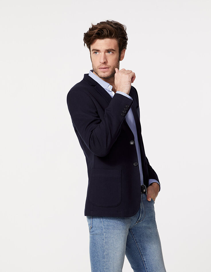 Men’s navy knit jacket-2
