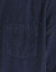 Marineblaues REGULAR-Herrenhemd aus gestreiftem Velours-5