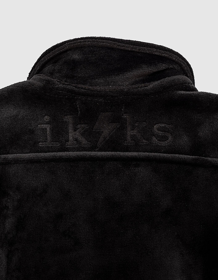Baby girls’ black velvet biker-style cardigan - IKKS