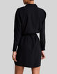 Robe chemise noire recyclée détail guipure Femme-3