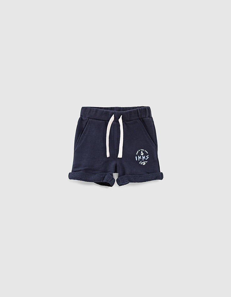 Ensemble polo gris et short molleton bio bébé garçon   -4