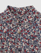 Navy overhemd rock bloemenprint jongens -3