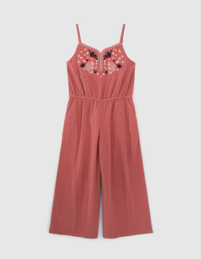 Terracotta jumpsuit geborduurd meisjes - IKKS