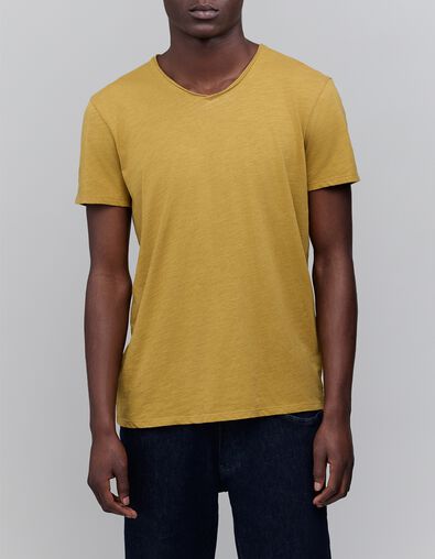 Men’s lichen organic cotton Essential V-neck T-shirt - IKKS