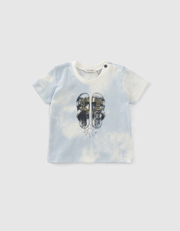 Baby boys’ tie-dye sandals image organic cotton T-shirt-1
