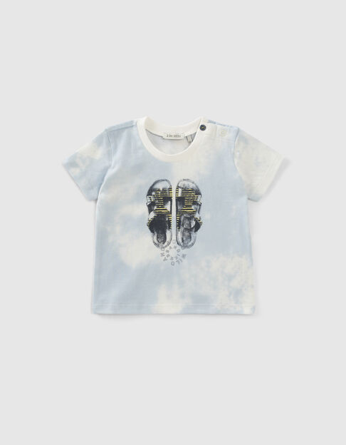Baby boys’ tie-dye sandals image organic cotton T-shirt