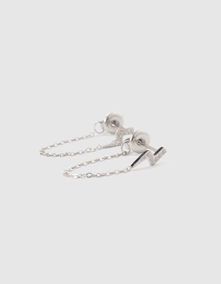 Pendientes rayo y cadena rock mujer-1