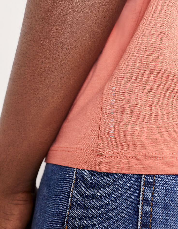 Tee-shirt L'Essentiel corail à col V Homme-5