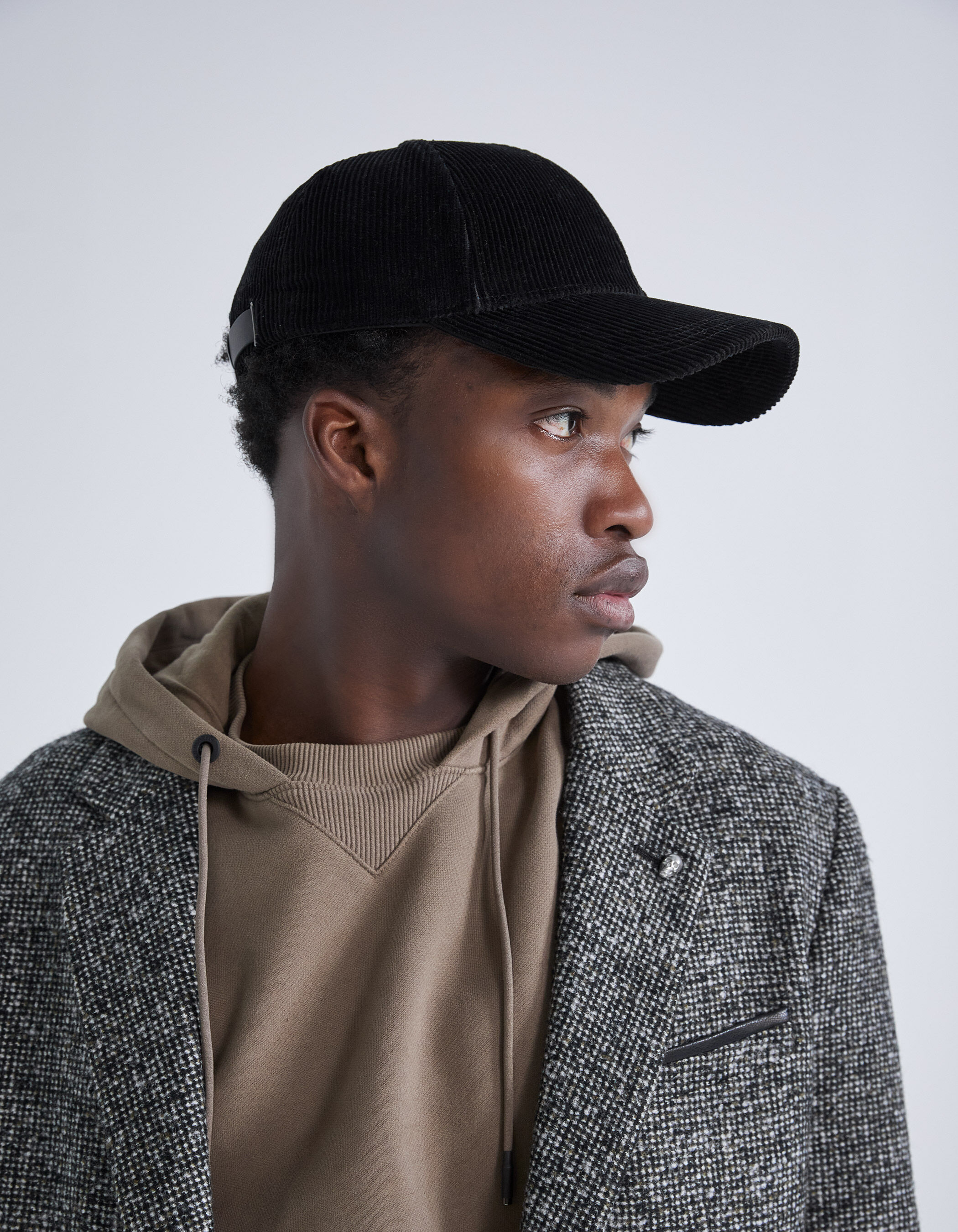 Men s black corduroy cap