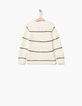 Pull grosses mailles, rayures fille-2