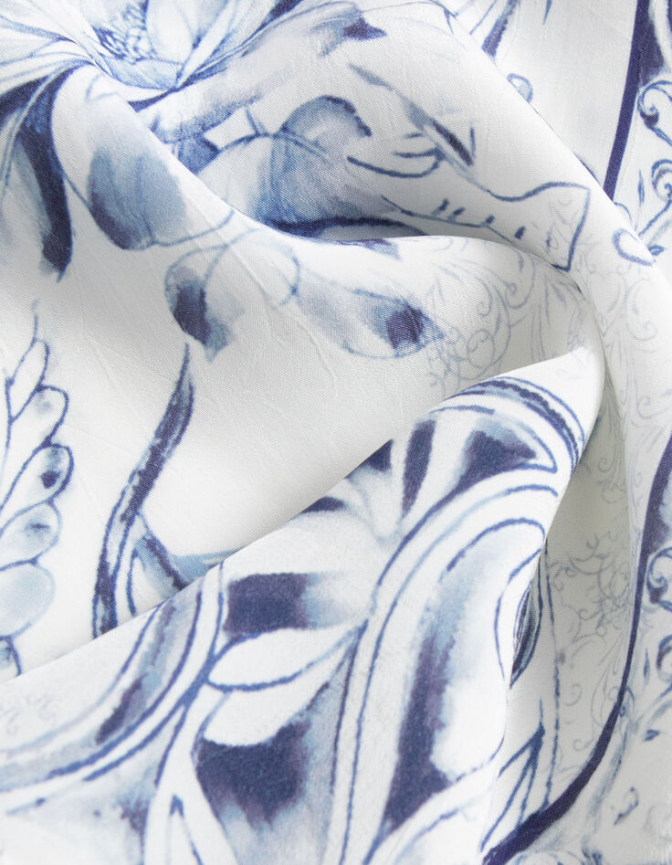 Women&rsquo;s ecru shirt with floral skull print-9