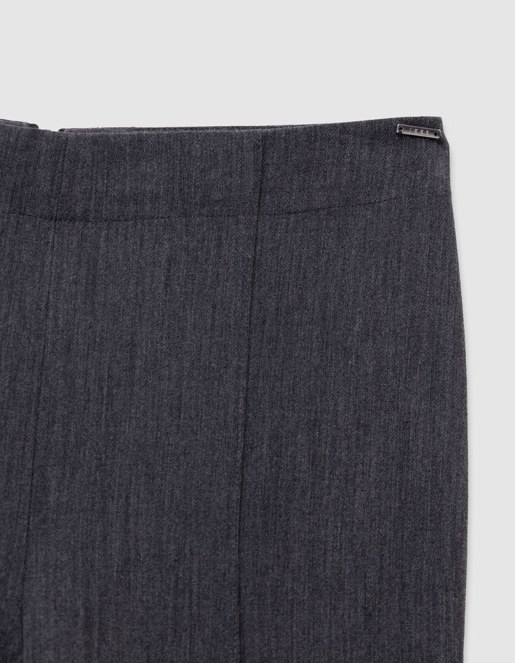 Pantalón flare 2 en 1 gris falda extraíble niña-8