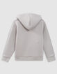 Cardigan relaxed gris zippé molleton néoprène garçon-5