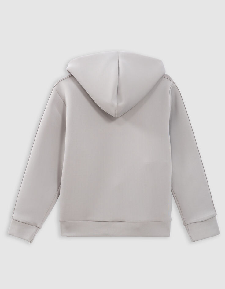 Cardigan relaxed gris zippé molleton néoprène garçon-5