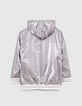 Blouson dark silver nylon à capuche fille -3