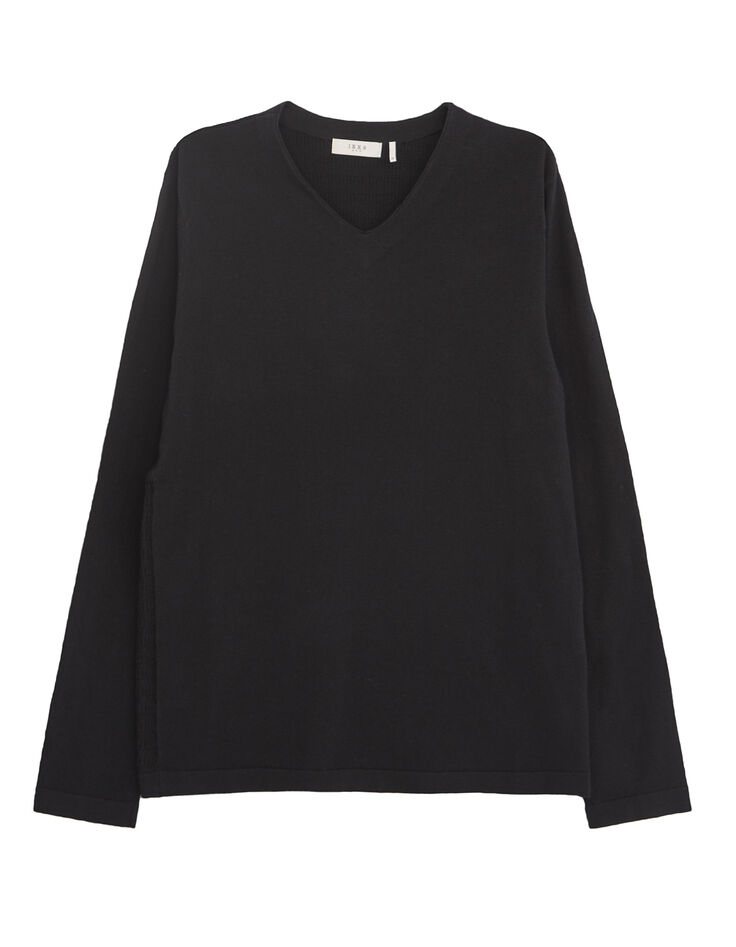 Men's black V-neck sweater-6