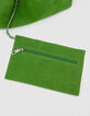 Bolso hobo de ante verde cactus para mujer-5