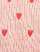 Bonnet rose tricot fourr&eacute; broderies coeurs b&eacute;b&eacute; fille-7