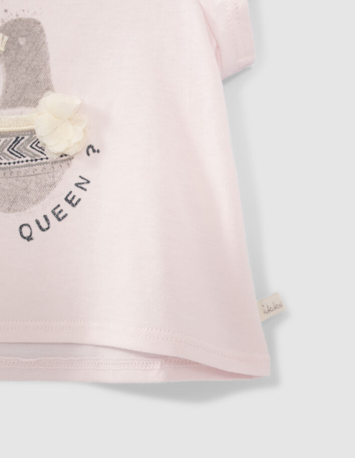 Camiseta rosa algodón ecológico sandalias bebé niña - IKKS