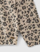 Pull sable chiné pailleté à motifs léopard fille -4