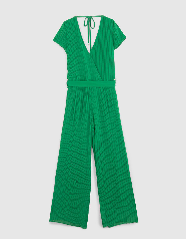 Muntgroene jumpsuit geplooid Dames-6