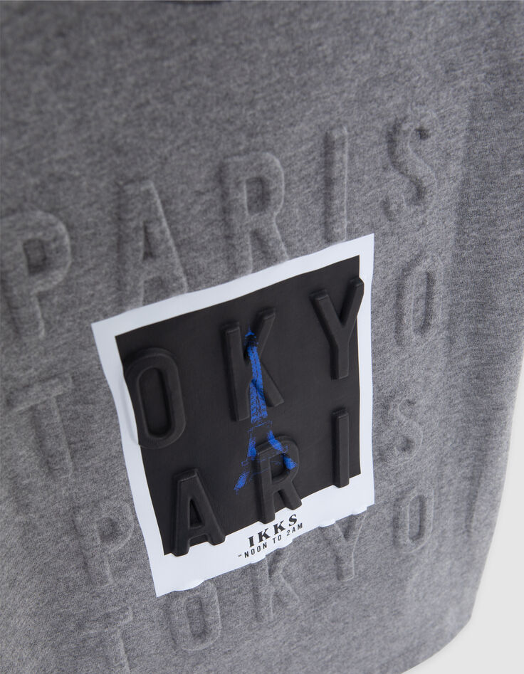 Graues Jungen-T-Shirt, geprägte Botschaft, Polaroid-Effekt-5 Graues Jungen-T-Shirt, geprägte Botschaft, Polaroid-Effekt-5