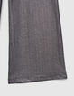 Pantalon silver maille lam&eacute;e taille smock&eacute;e fille-4