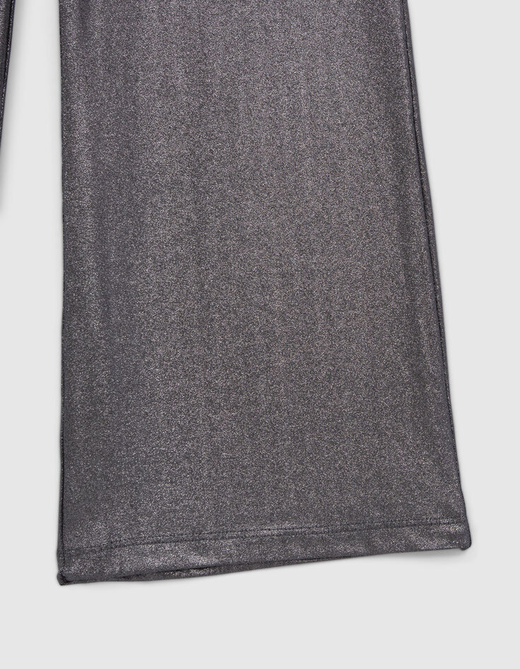 Pantalon silver maille lam&eacute;e taille smock&eacute;e fille-4