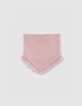 Pink knitted recycled snood for girls-1