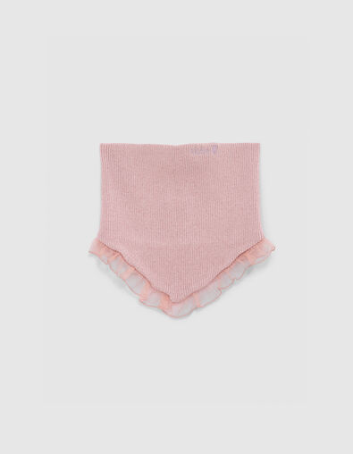 Pink knitted recycled snood for girls - IKKS