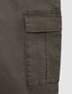 BATTLE khaki denim pants for girl-4