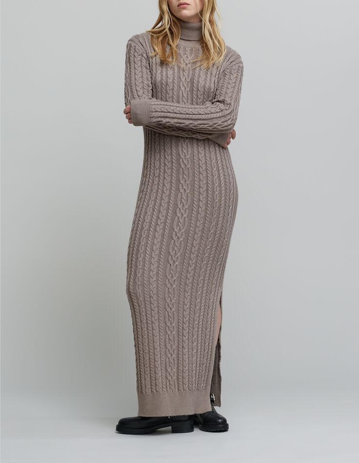 Vestido midi de mujer de punto de s&eacute;samo con vueltas-5