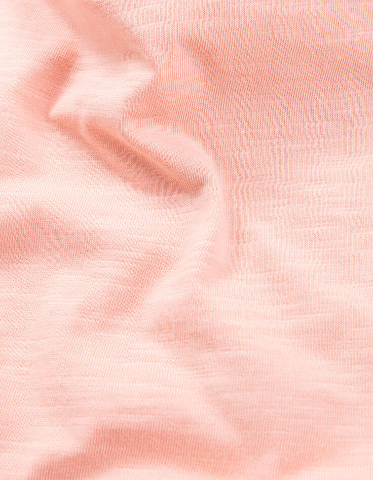Mädchen-T-Shirt aus Biobaumwolle, Leo-Rock-Motiv, Peach-4