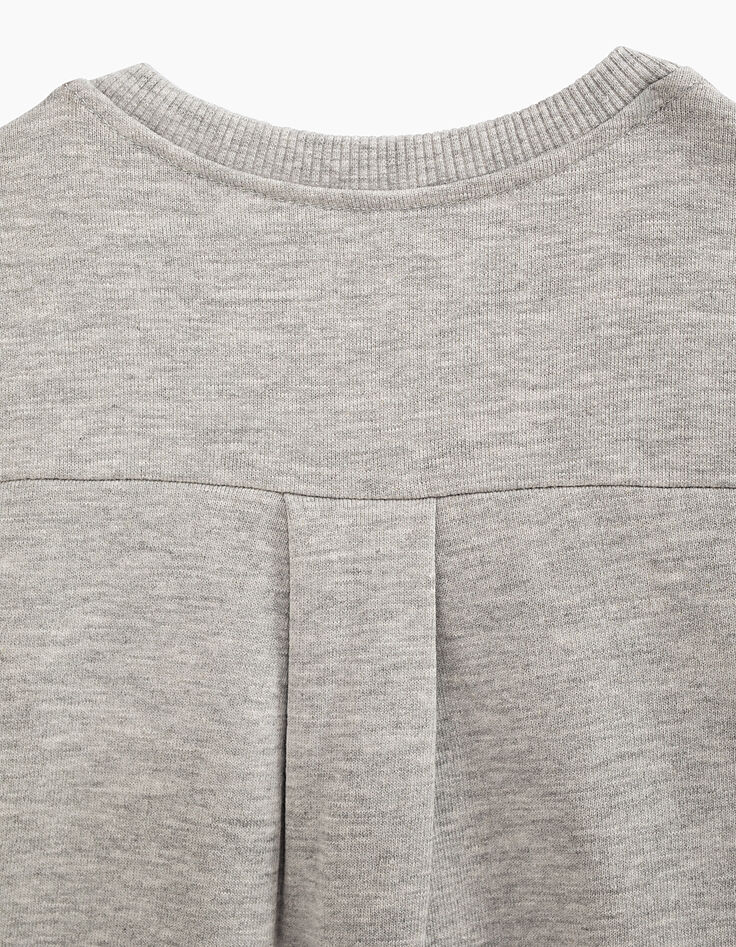 Girls’ medium grey marl Essential organic fabric cardigan-2 Girls’ medium grey marl Essential organic fabric cardigan-2