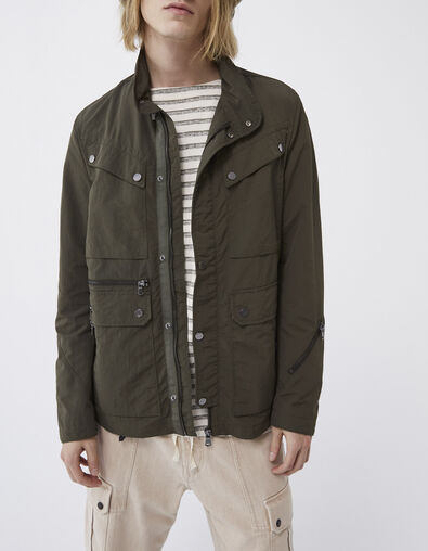 Veste saharienne kaki en nylon Homme - IKKS