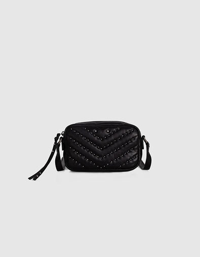 Women’s 1440 SMALL MESSENGER quilted chevron leather clutch bag - IKKS