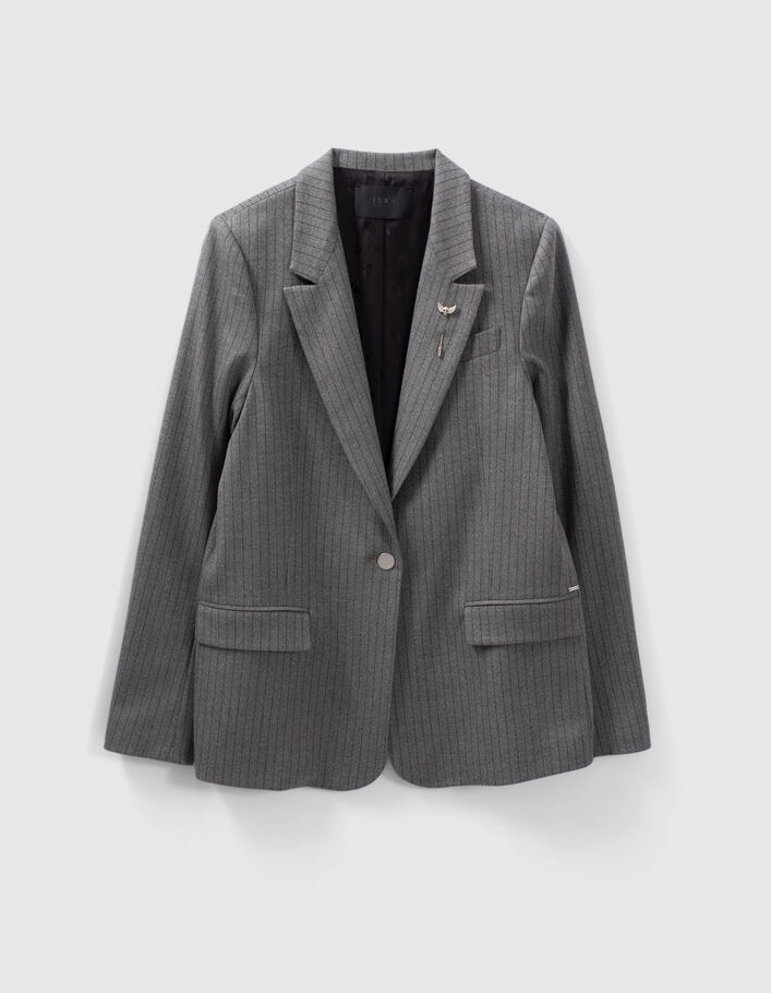 Women's grey pinstripe suit jacket - IKKS