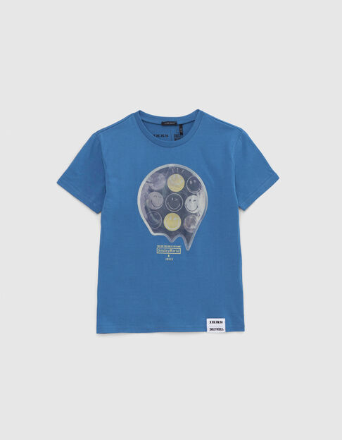 Boys’ blue T-shirt with lenticular SMILEYWORLD image