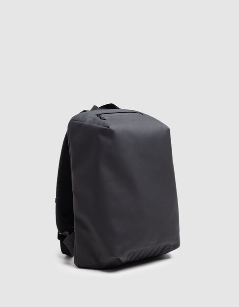 Schwarzer Nylon-Rucksack mit Wax-Effekt für Herren - IKKS