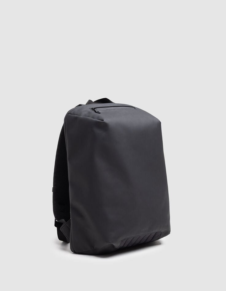 Schwarzer Nylon-Rucksack mit Wax-Effekt für Herren-1