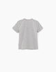Boys' medium grey marl lenticular cap T-shirt -5