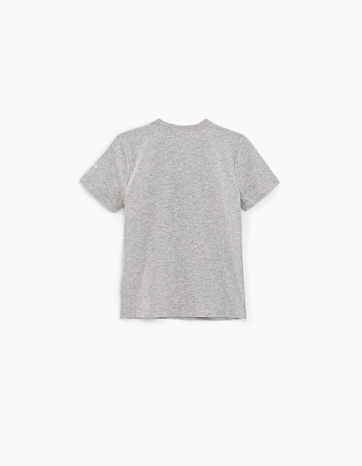 Boys' medium grey marl lenticular cap T-shirt -5