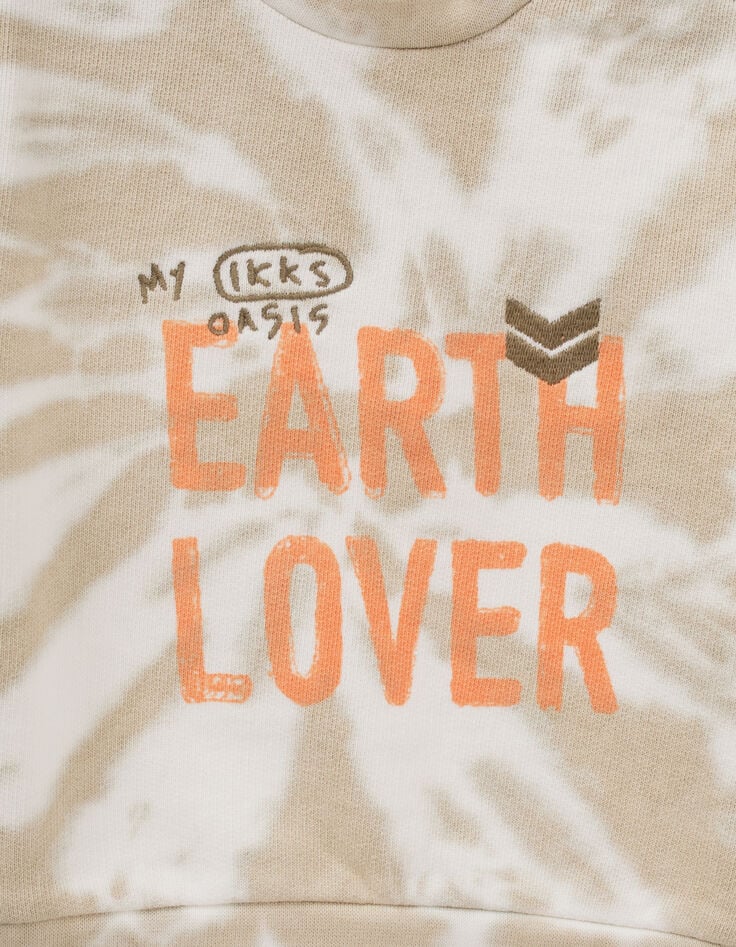 Baby boys’ beige tie-dye slogan sweatshirt-4