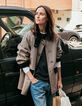 Women’s burgundy houndstooth and velvet parka-1